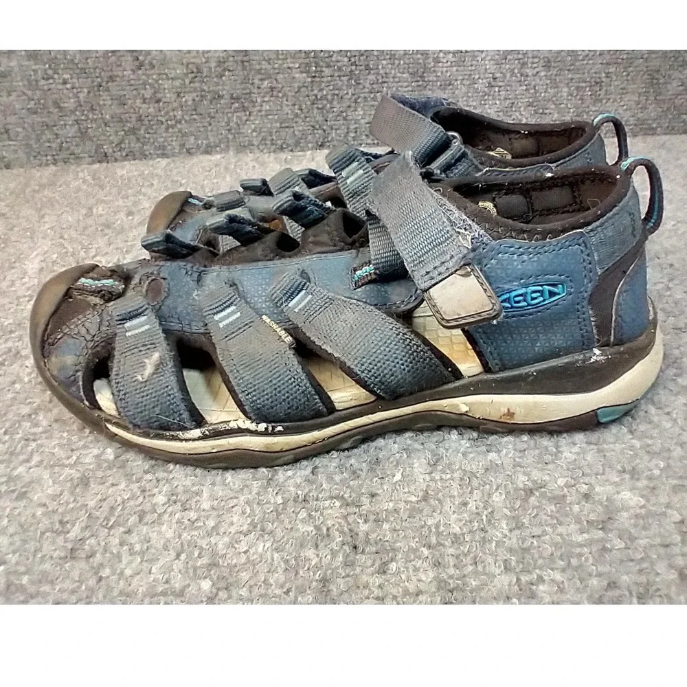 Keen Kids Seacamp II CNX Blue Black‎  Outdoor Sandals Size 3 US NO LACES